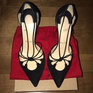 Riri Sue Leather-Knot Suede Pumps